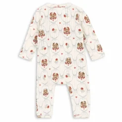 Hot Konges Sløjd Combinaison Cache Cœur Minnie Chiens Pointelle Coton Bio | Ecru
