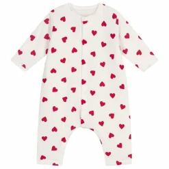 Discount Petit Bateau Combinaison Cœurs Coton Ouatiné | Blanc
