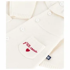 Petit Bateau Combinaison Maille Fine P'tit Cœur Laine | Ecru Clearance