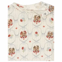 Konges Sløjd Combinaison Minnie Chiens Pointelle Coton Bio | Ecru New