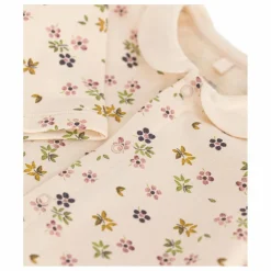 Petit Bateau Combinaison Molleton Fleurs | Beige