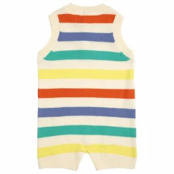 Sale Bobo Choses Combishort Rayure Maille Coton Bio | Ecru