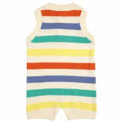 Sale Bobo Choses Combishort Rayure Maille Coton Bio | Ecru