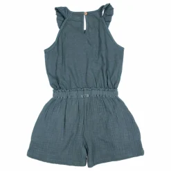 Hot Búho Combishort Unie Lin | Bleu canard