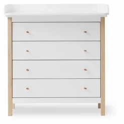 Clearance Oliver Furniture Commode à langer en chêne Wood | Blanc