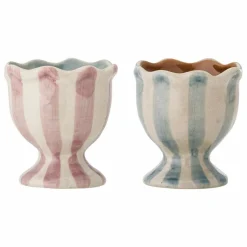 Bloomingville Coquetiers en grès Willa - Set de 2 Multicolore Outlet