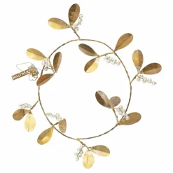 Walther & Co Couronne décorative branche de gui à suspendre | Doré