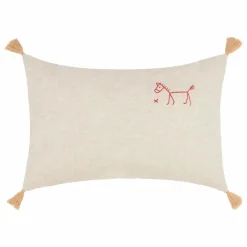 Outlet Nobodinoz Coussin à pompons - Lin Français | Beige