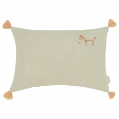 Nobodinoz Coussin à pompons - Lin Français | Matcha Online