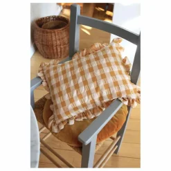 Barnabé aime le café Coussin à volant | Jaune moutarde Outlet