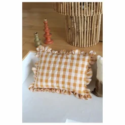 Barnabé aime le café Coussin à volant | Jaune moutarde Outlet