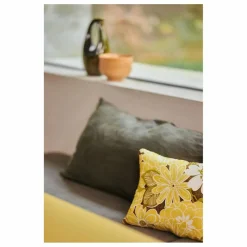 New HKliving Coussin brodé Daisy | Vert anis