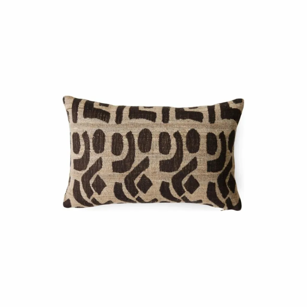 Discount HKliving Coussin en laine et soie | Marron