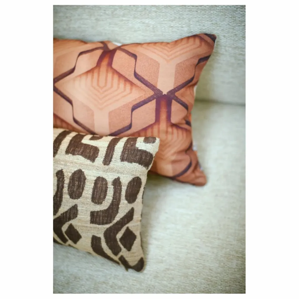 Discount HKliving Coussin en laine et soie | Marron