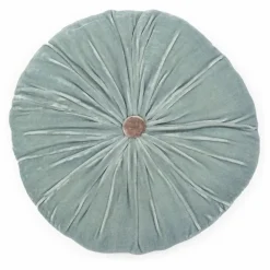 Outlet Le Monde Sauvage Coussin en velours de soie Goa | Bleu Clair