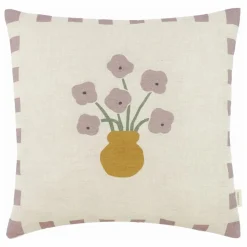 Enfant Nobodinoz Coussin Fleurs - Lin Français | Lilas