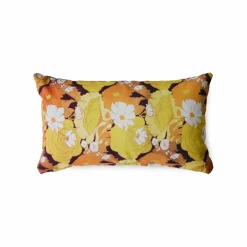 HKliving Coussin imprimé Bloom | Jaune Hot