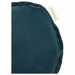 Nobodinoz Coussin Nuage avec broderie Oiseau - Lin Français | Bleu nuit Sale