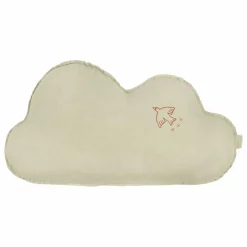 Enfant Nobodinoz Coussin Nuage avec broderie Oiseau - Lin Français |