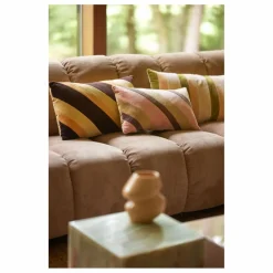 Discount HKliving Coussin rayé en velours | Rose