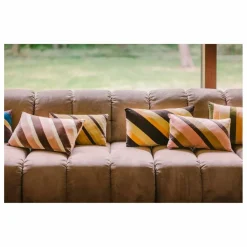 Discount HKliving Coussin rayé en velours | Rose