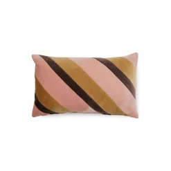 Discount HKliving Coussin rayé en velours | Rose