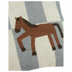 Discount Nobodinoz Coussin rectangulaire Cheval Vibes - Lin Français | Bleu
