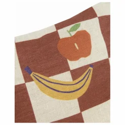 Nobodinoz Coussin rectangulaire Fruits Vibes - Lin Français | Camel Discount