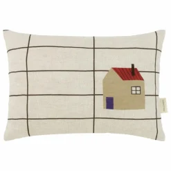 Clearance Nobodinoz Coussin rectangulaire Maison Vibes - Lin Français | Ecru