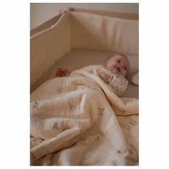 Gentil Coquelicot Couverture brodée trèfles en gaze de coton