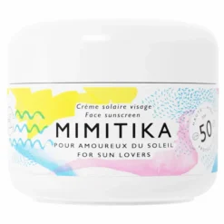 Femme Mimitika Soins Du Visage|Taille Voyage|Crème solaire visage SPF 50 - 50 gr