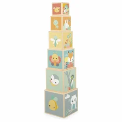 Janod Cubes à empiler Pure Multicolore Hot