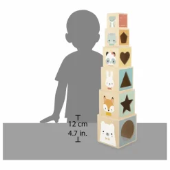 Janod Cubes à empiler Pure Multicolore Hot