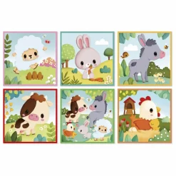 Janod Jouets D'Éveil|Jouets D'Éveil|Cubes animaux de la ferme