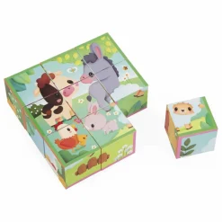 Janod Jouets D'Éveil|Jouets D'Éveil|Cubes animaux de la ferme