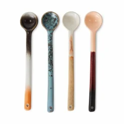 HKliving Cuillères en grès - Set de 4 Multicolore