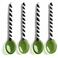 &Klevering Cuillères en verre Duet - Set de 4 | Vert Hot