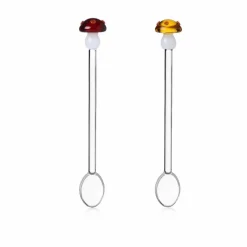 Ichendorf Milano Cuillères en verre Mushroom - Set de 2 | Rouge Clearance