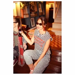 Femme Sisters Department Débardeur Natalie Cheesy Saucy Crispy Rayé Coton Flamé |