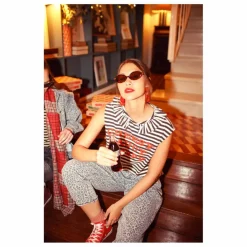 Femme Sisters Department Débardeur Natalie Cheesy Saucy Crispy Rayé Coton Flamé |