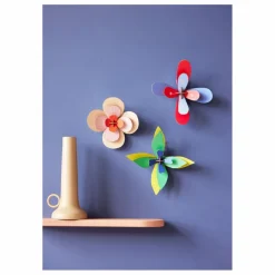 Enfant Studio Roof Décoration Murale|Déco Murale Enfant|Décoration murale Fleur Lime - Set de 3