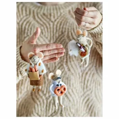 Enfant Bloomingville Décoration De Fête|Décoration souris à suspendre en laine Peo - Set de 3 |