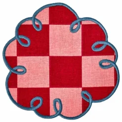 Bitossi Dessous de verre vichy Dama Rosa - Set de 2 | Rouge Sale