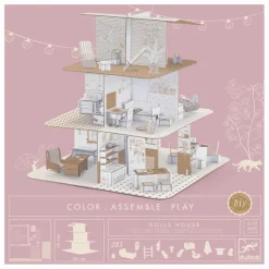 Djeco DIY - Maison de poupées en carton Multicolore New
