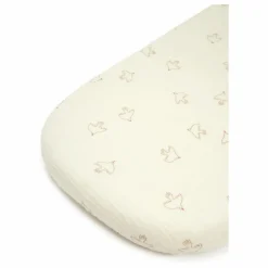 Nobodinoz Drap-housse pour berceau Wabi-Sabi Hoshi Birds | Crème