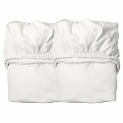 Leander Draps-housses pour berceau en coton bio - Set de 2 | Blanc Clearance