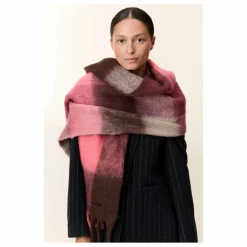 Clearance Leon & Harper Echarpe Elton Carreaux | Rose