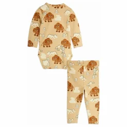 Mini Rodini Bodies, Combinaisons|Bodies, Combinaisons|Ensemble Body et Legging Mammouth Coton Bio |