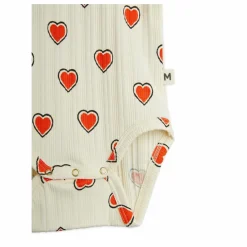 Mini Rodini Ensemble Body et Legging Cœurs Coton Bio | Ecru Clearance