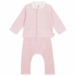 Petit Bateau Ensemble Cardigan Pantalon et Body Fleuris Coton Bio | Rose Online